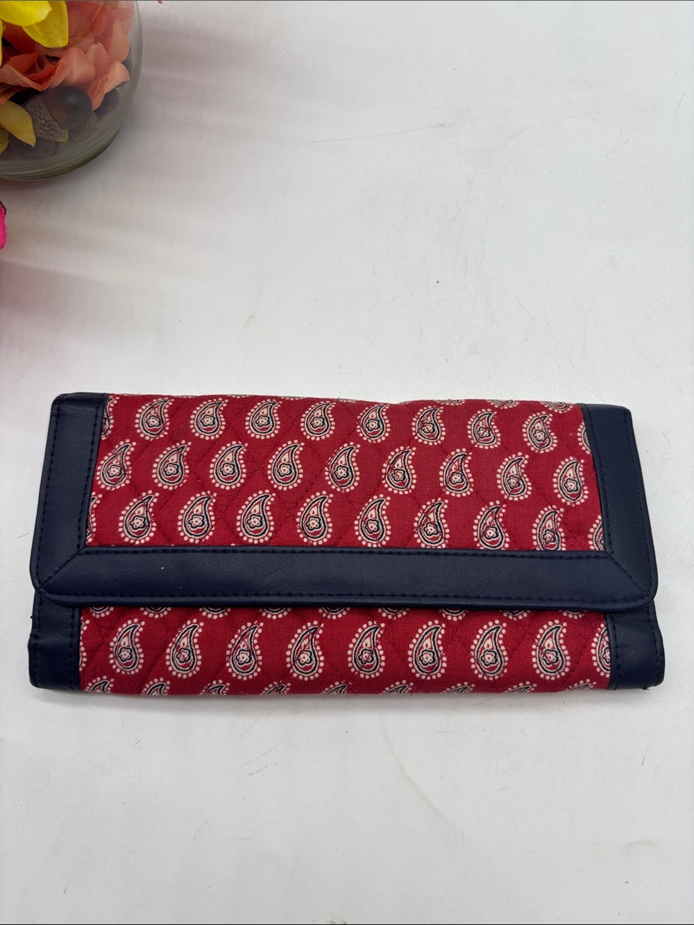 Vera Bradley Red Paisley Fold-Over Wallet